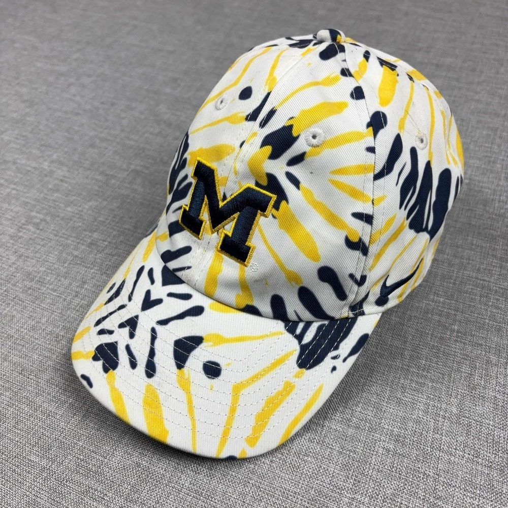 Michigan Wolverines Hat Cap Strap Back Mens One Size Tie Dye Nike Heritage 86